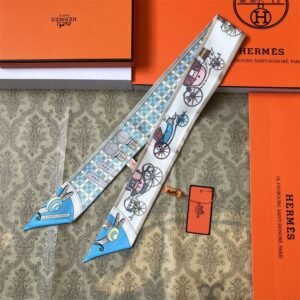 Hermes Ribbon scarf NO:SS102-3 Material:Satin