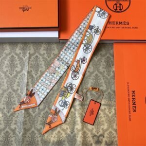 Hermes Ribbon scarf NO:SS102-6 Material:Satin