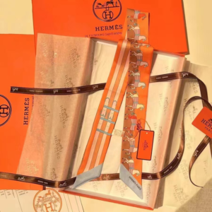 Hermes Ribbon scarf NO:SS53 Material:Satin