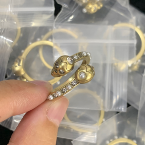 Alexander mcqueen Ring NO:Y174914 Material:copper+18k gold