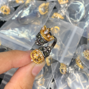 Alexander mcqueen Ring NO:Y146479 Material:copper+18k gold